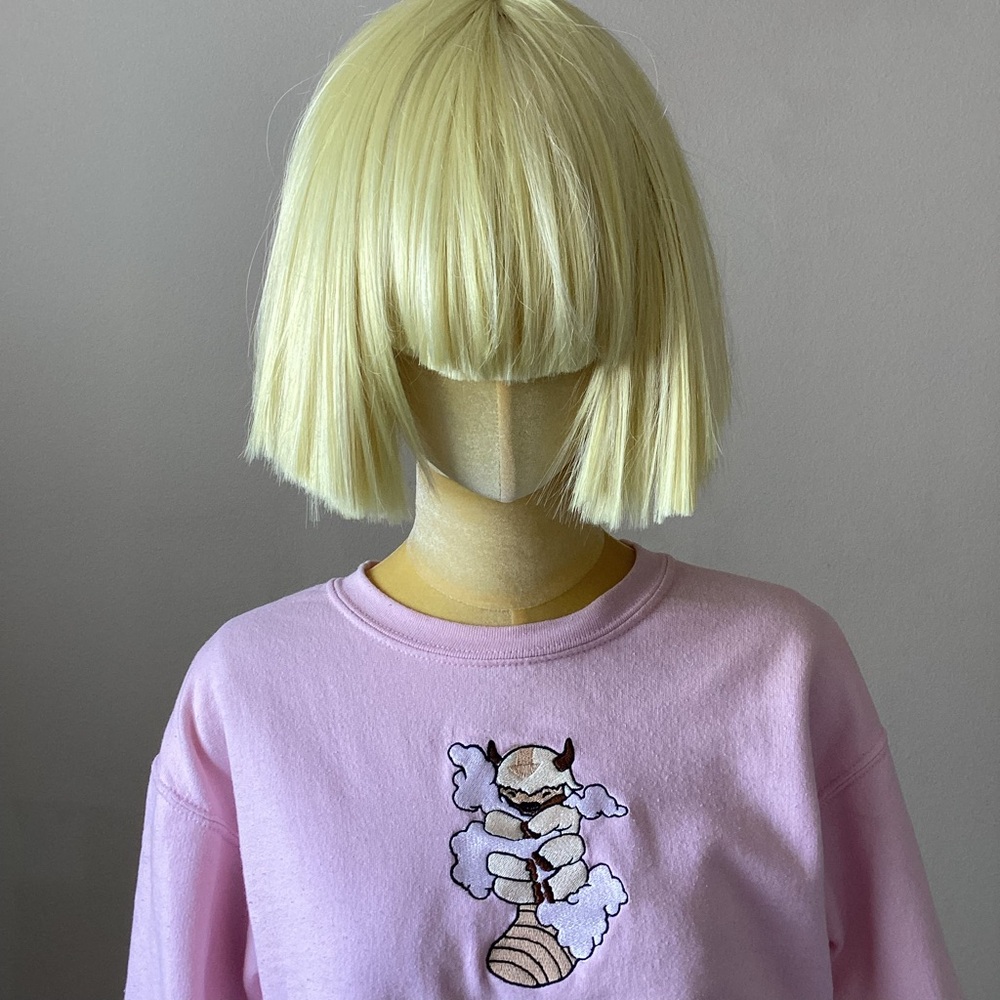 Gildan Pink Appa Sweatshirt with Cartoon Graphic SZ S - Picture 4 of 7